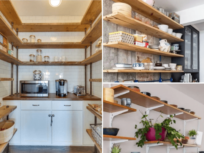 ideias de prateleiras para cozinha com 4 peças