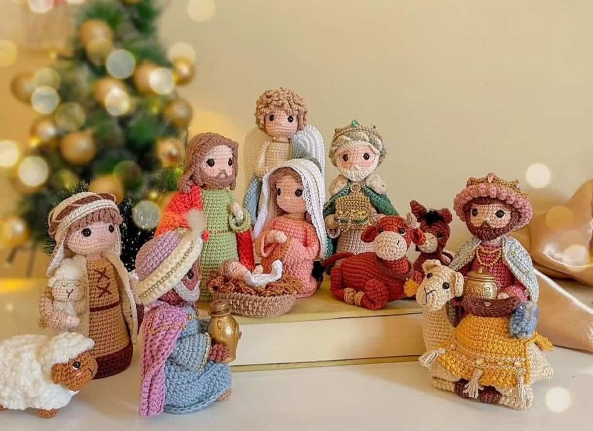 Presépio amigurumi com 7 peças