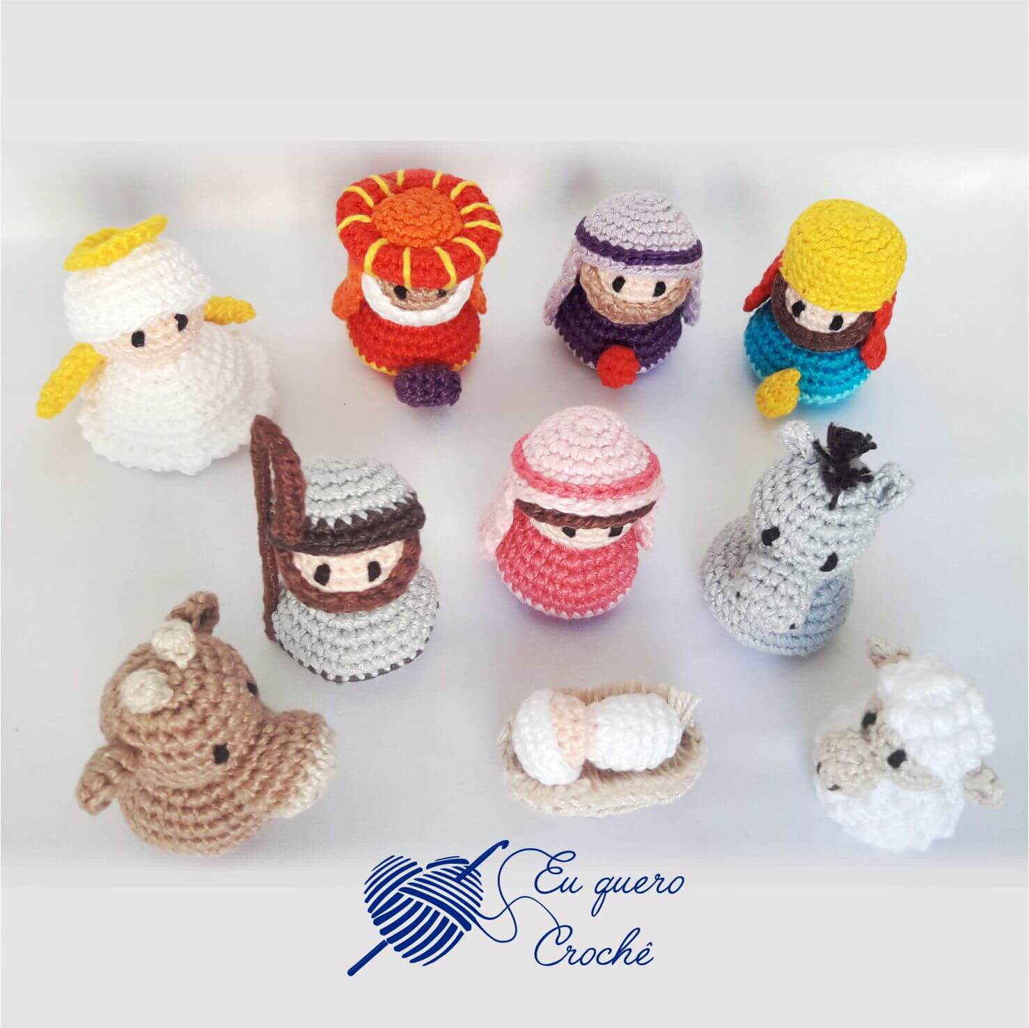 Presépio amigurumi com 7 peças
