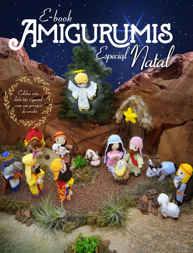 Presépio amigurumi com 8 peças