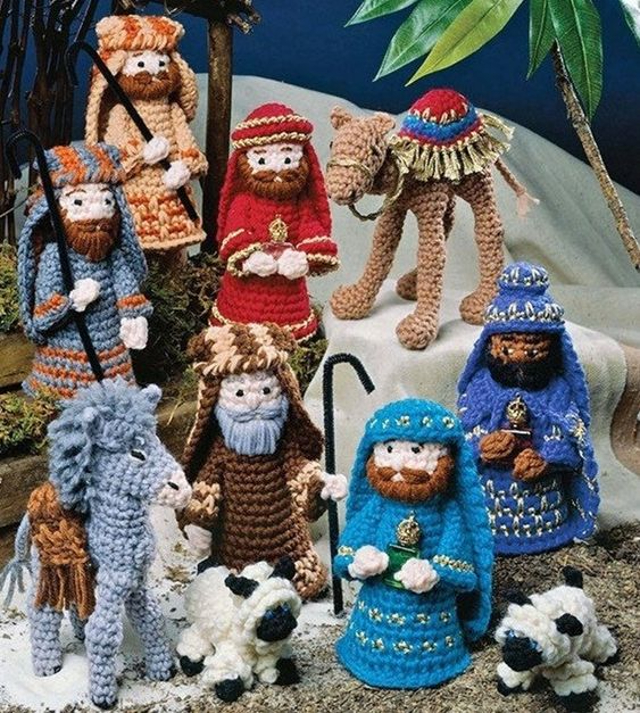 Presépio amigurumi com animais