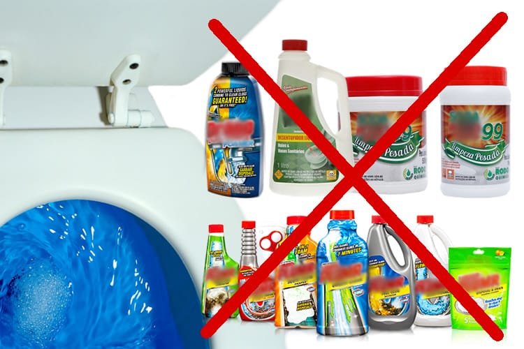 como desentupir vaso sanitário com produto químico