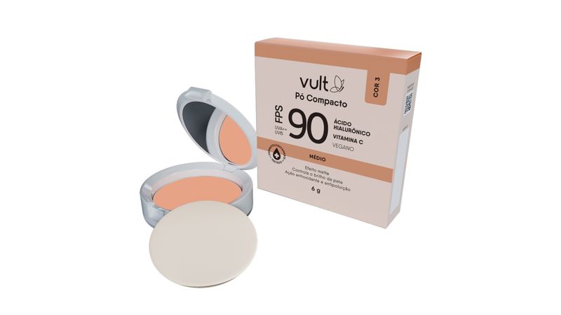 protetor solar em pó com pincel