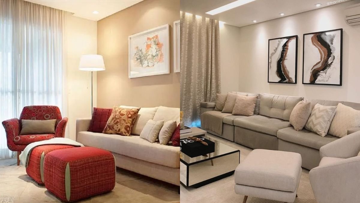 puff na sala de estar