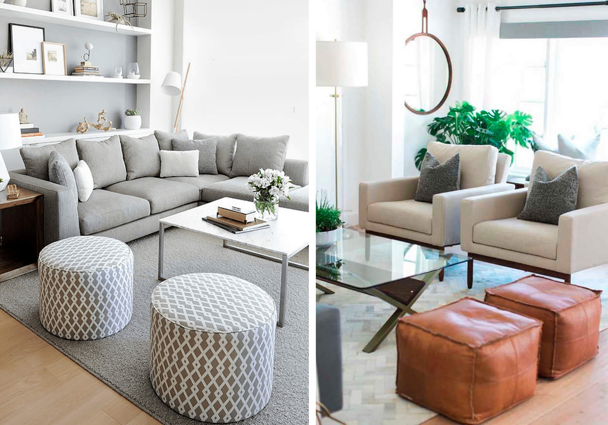 puff na sala de estar