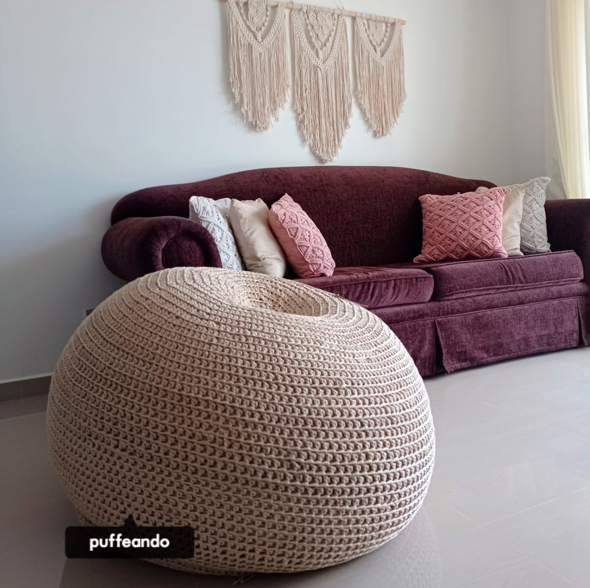 puff de couro sintético