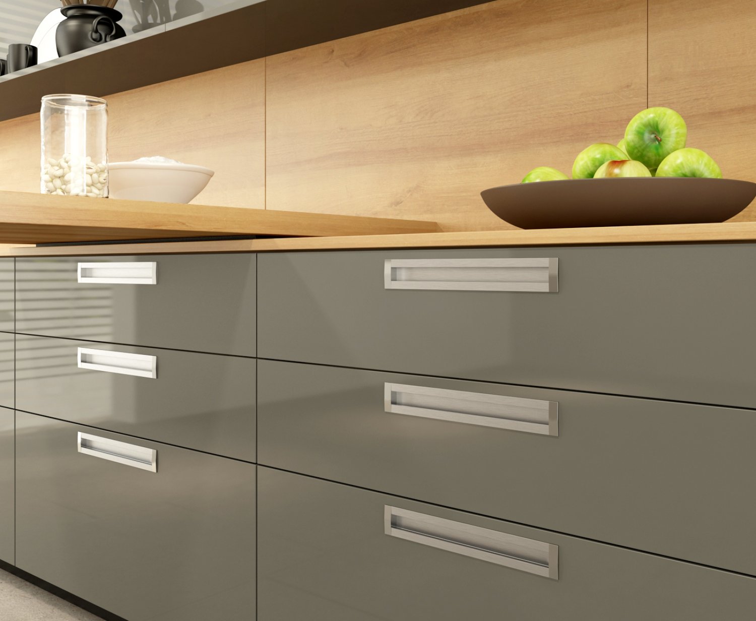 tipos de puxadores para cozinha retrô