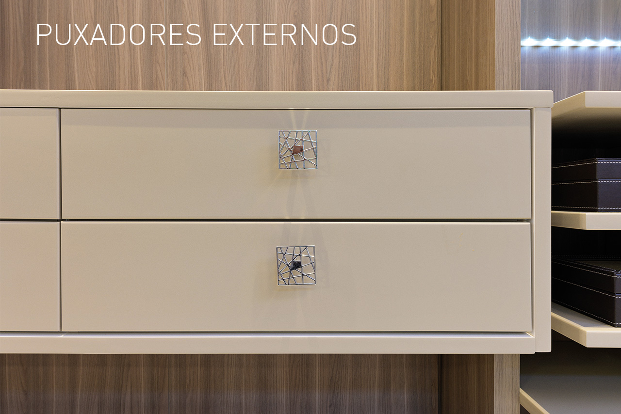 puxadores minimalistas para armários