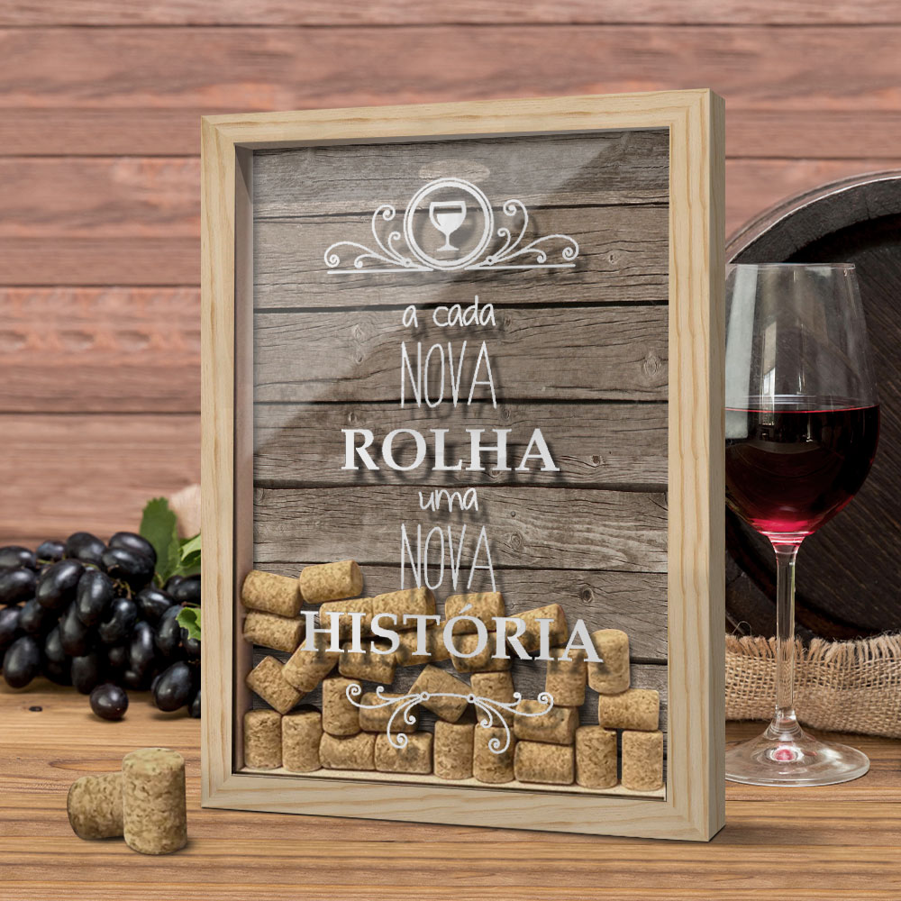 quadro para guardar rolhas de vinho