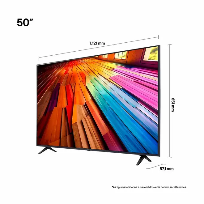 qual a distância ideal para uma TV de 50 polegadas