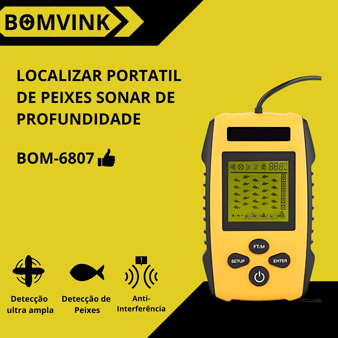 quantos metros de profundidade um sonar de pesca alcança