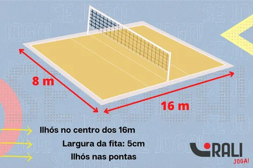 quantos metros tem uma quadra de vôlei