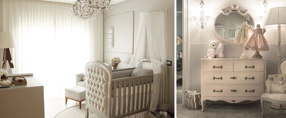 berço provençal madeira maciça para bebê