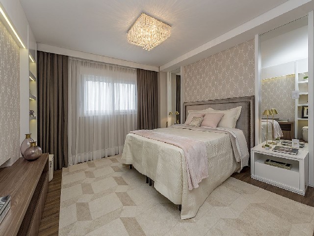 decoração quarto de casal espaçoso moderno