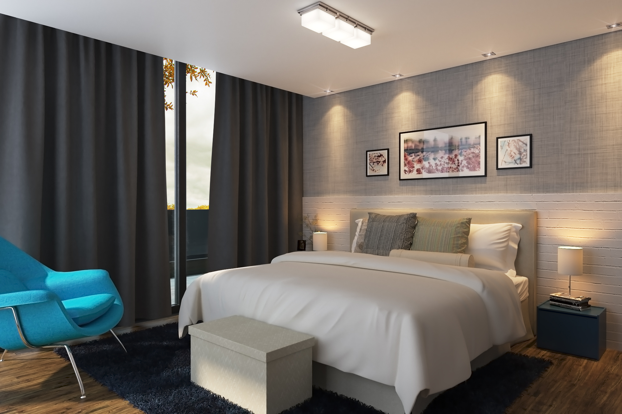 quarto de casal pequeno decorado