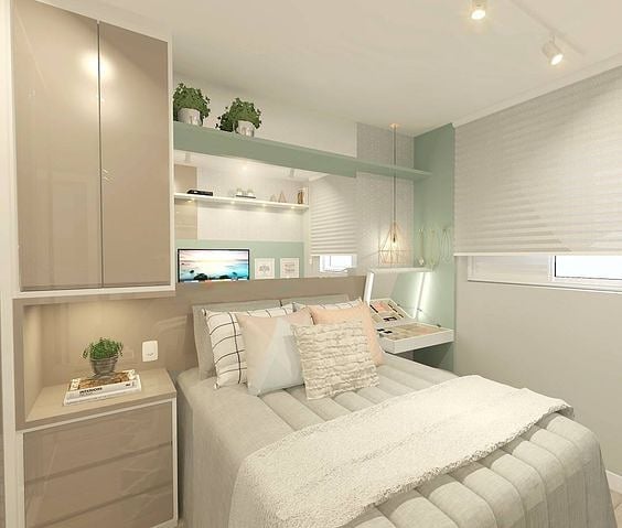 como deixar quarto de casal pequeno maior