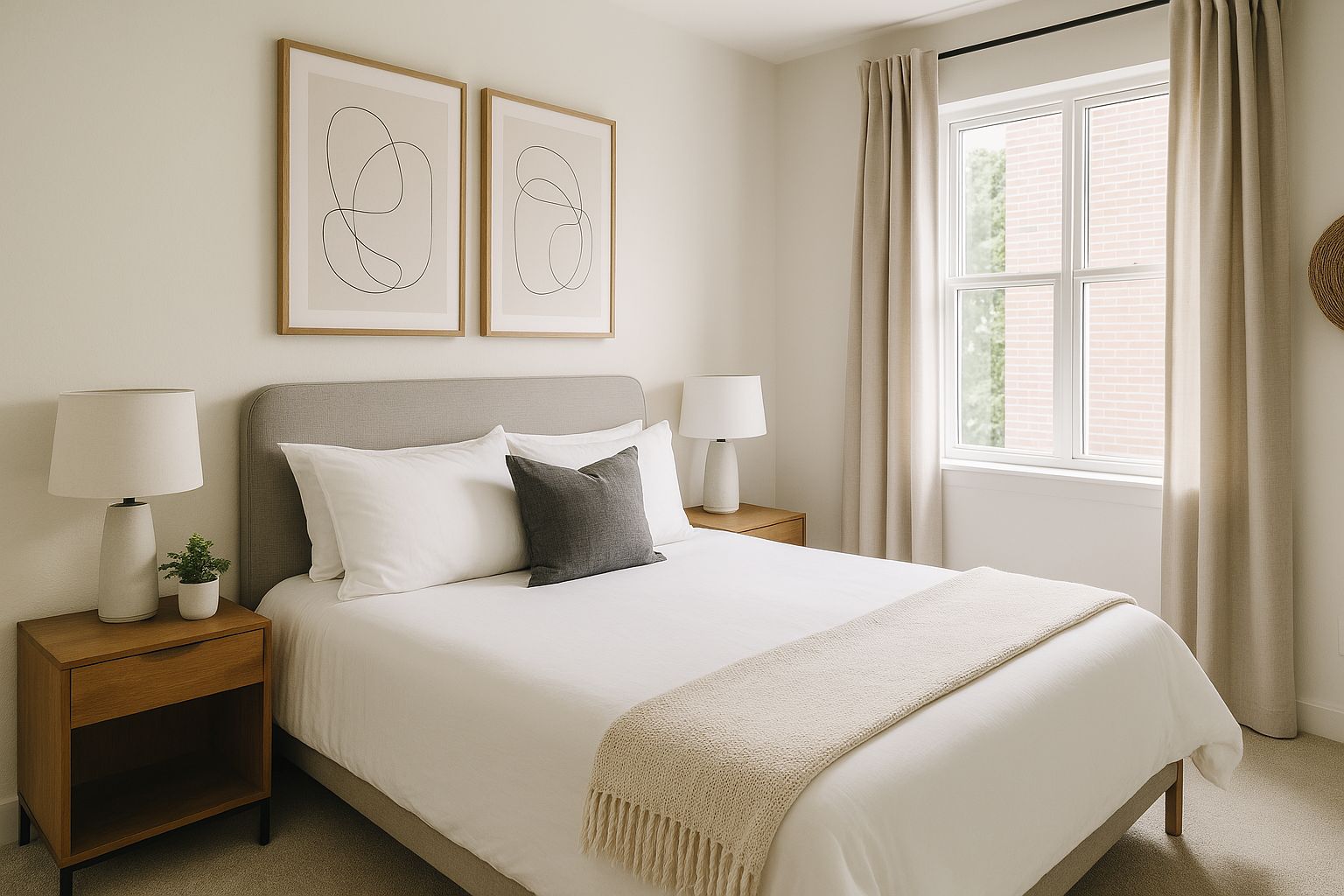 quarto de hospedes com escritorio integrado