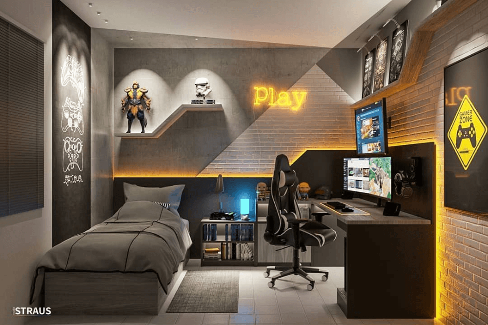 quarto gamer pequeno