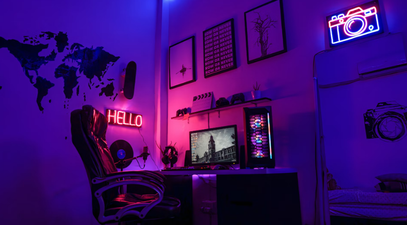 quarto gamer minimalista