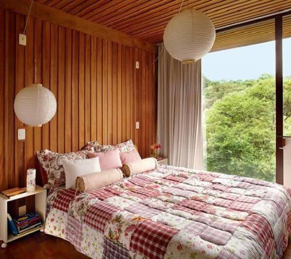 quarto aconchegante estilo rústico chique