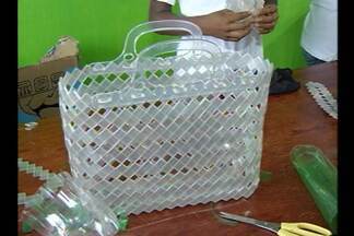 reciclagem com garrafa pet