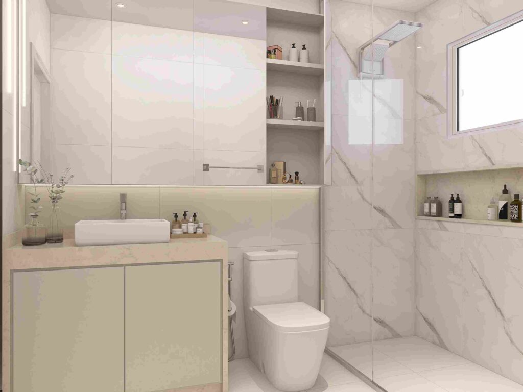 revestimento bambu natural ou porcelanato para banheiro