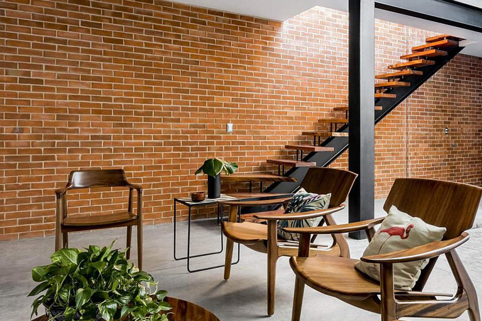 revestimento de parede de tijolo aparente