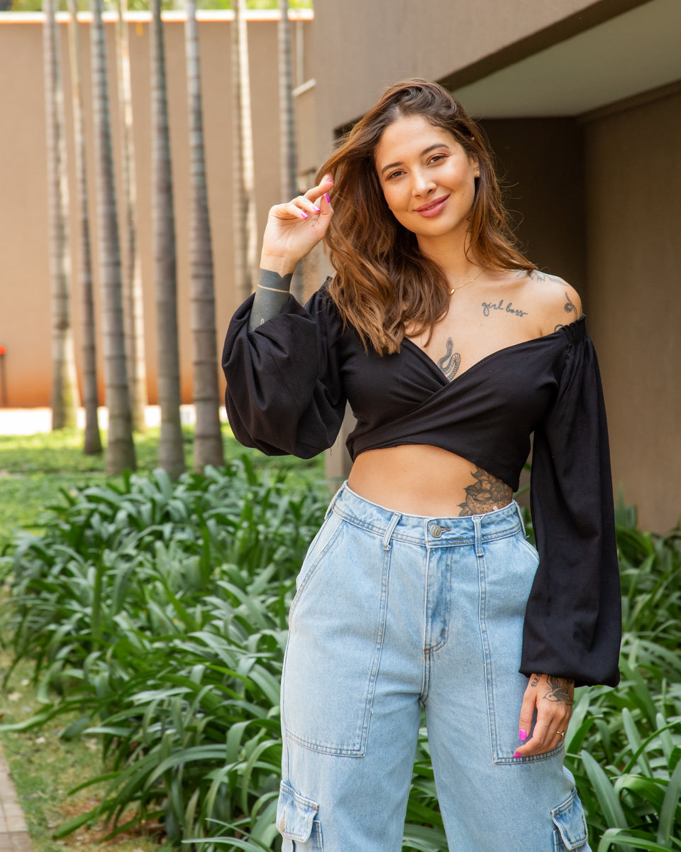 roupa para usar com cropped feminina