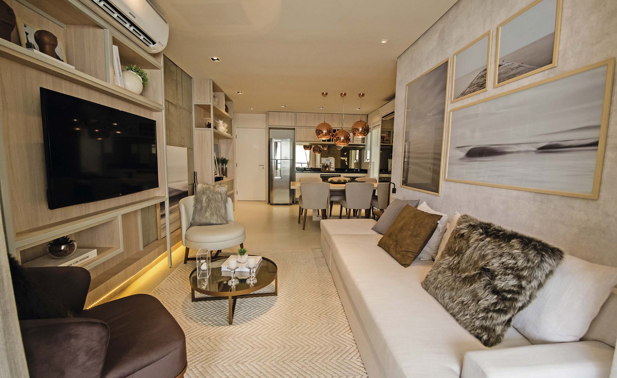 decorar sala pequena minimalista 2025