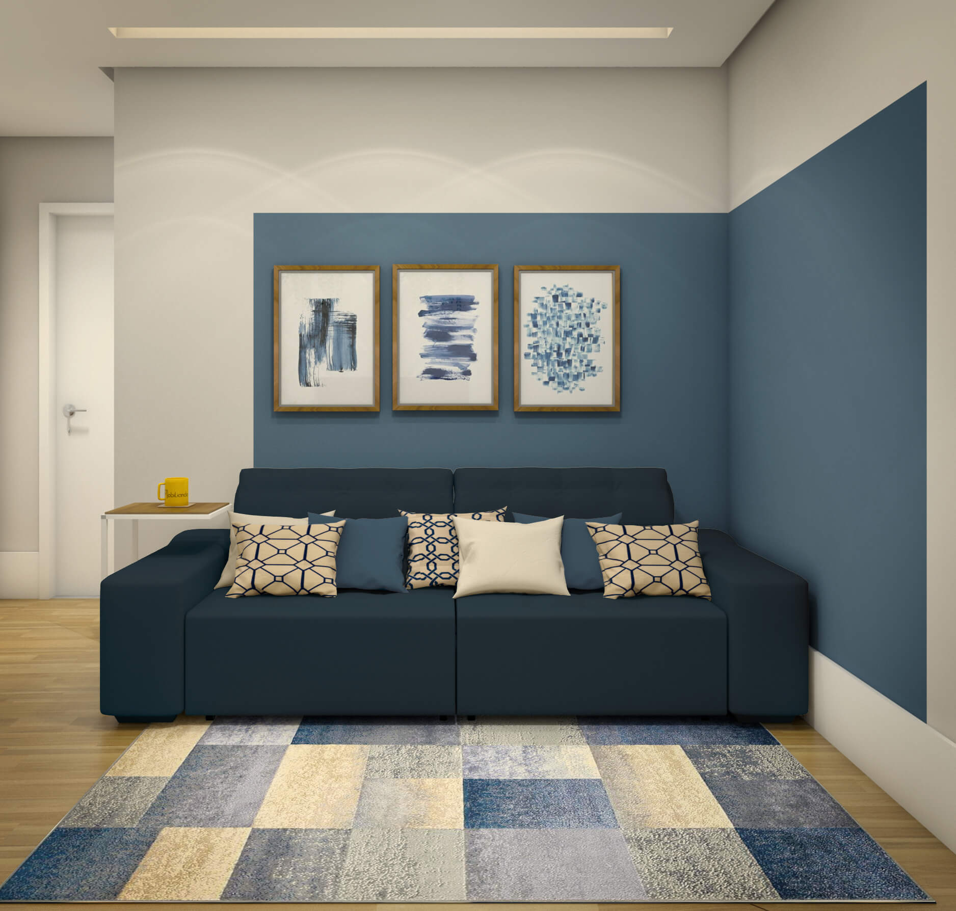 5 ideias de decoração com azul para sala pequena