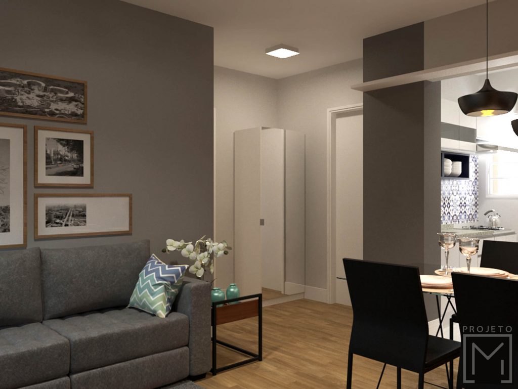 Móveis que complementam a decoração de salas cinzas