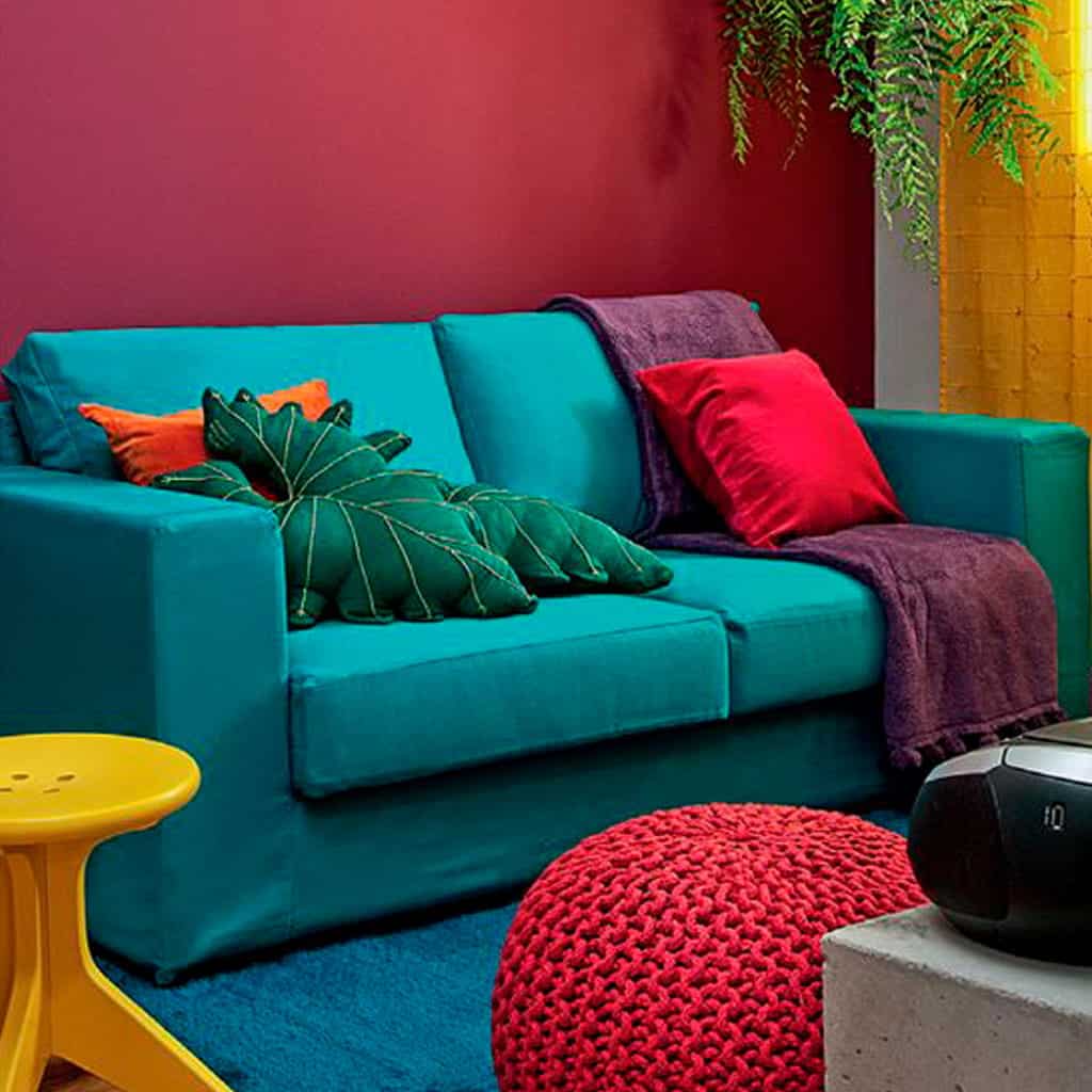 sala de estar colorida
