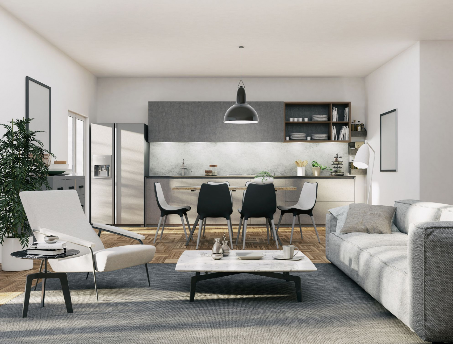 Organização inteligente para cozinhas pequenas integradas