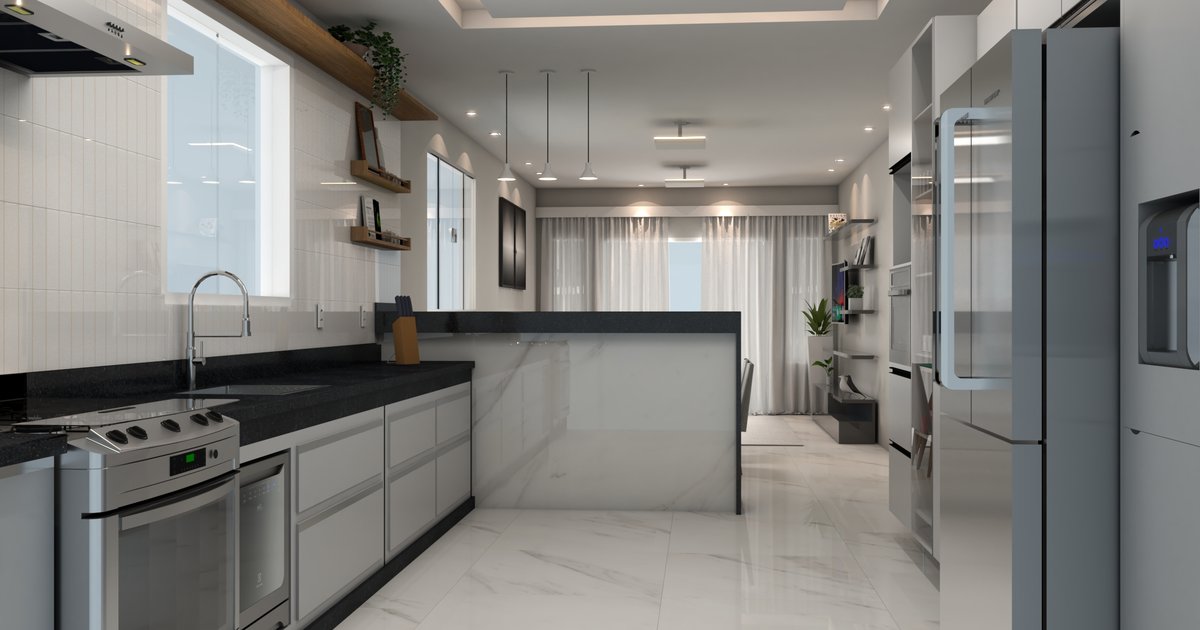 Organização inteligente para cozinhas pequenas integradas