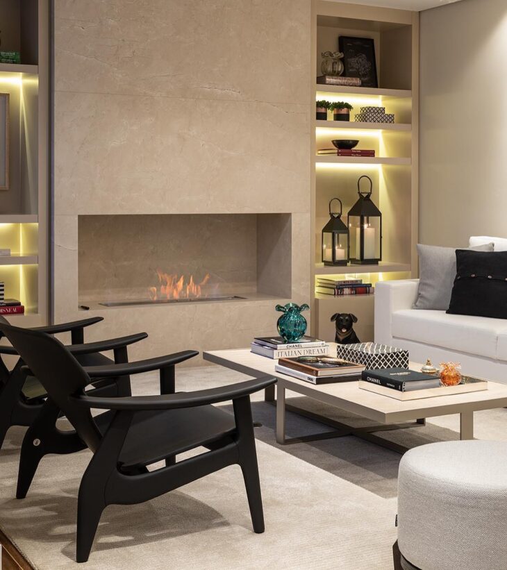 sala de estar com lareira