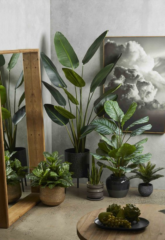plantas artificiais realistas para sala