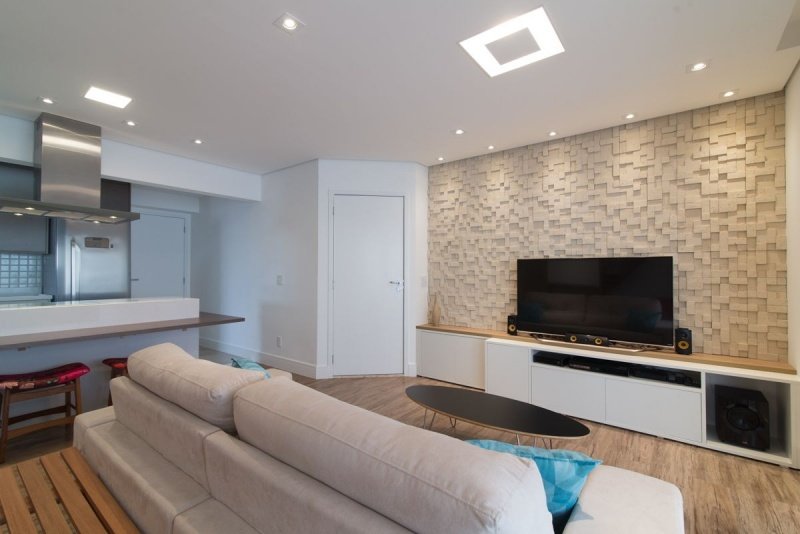 cimento queimado na sala com iluminação