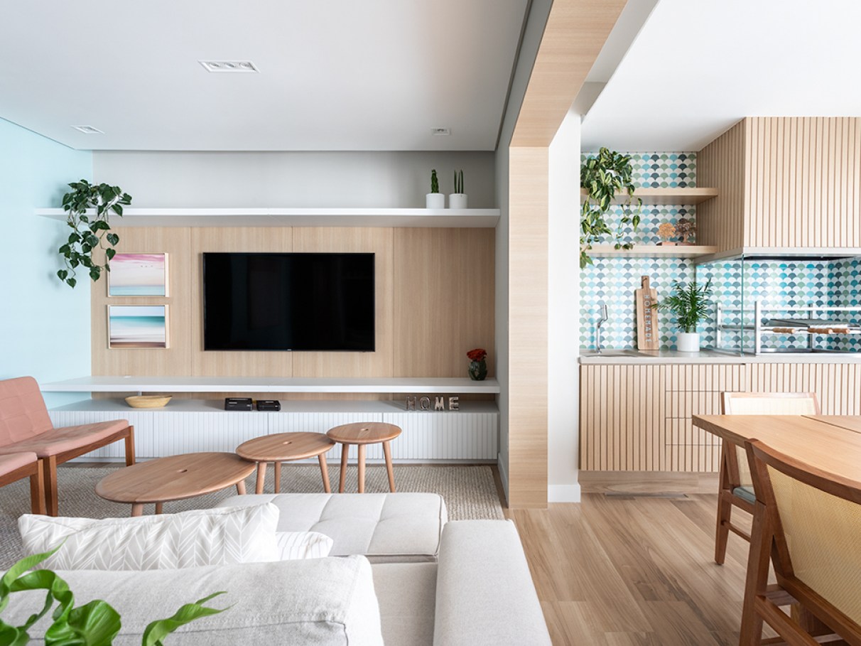 como integrar sala e cozinha sem paredes