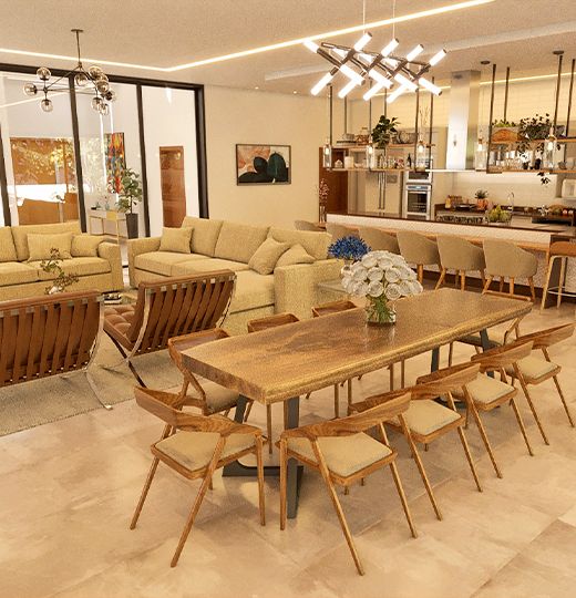 sala de estar conceito aberto