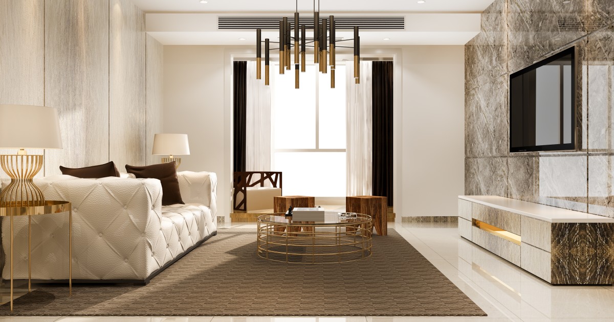 tendências sala de estar luxo 2025