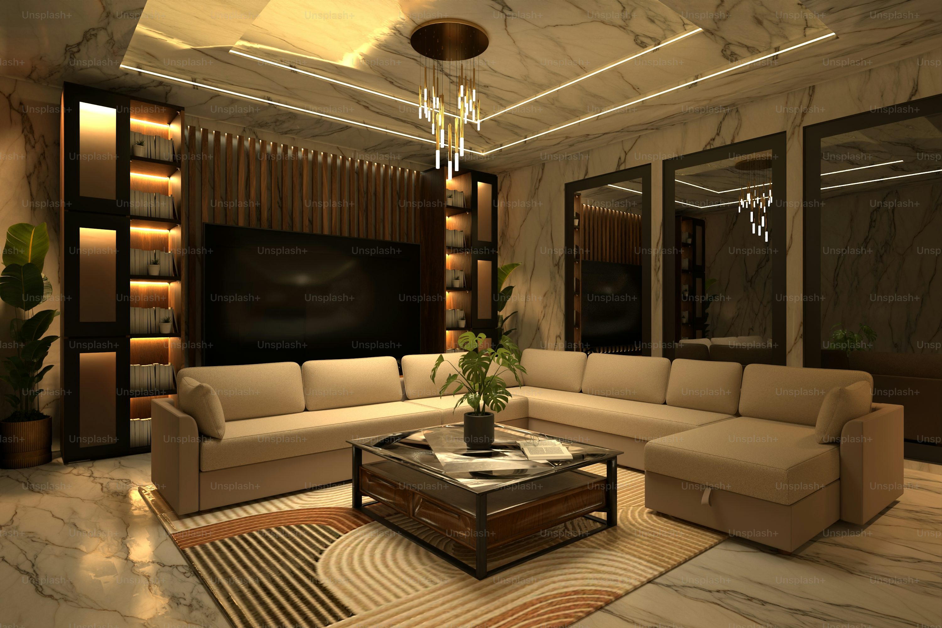 sala de estar de luxo