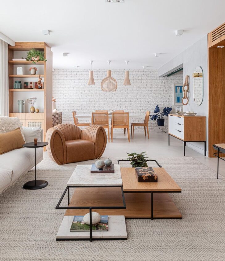 ideias de decoração para sala de estar e jantar integradas