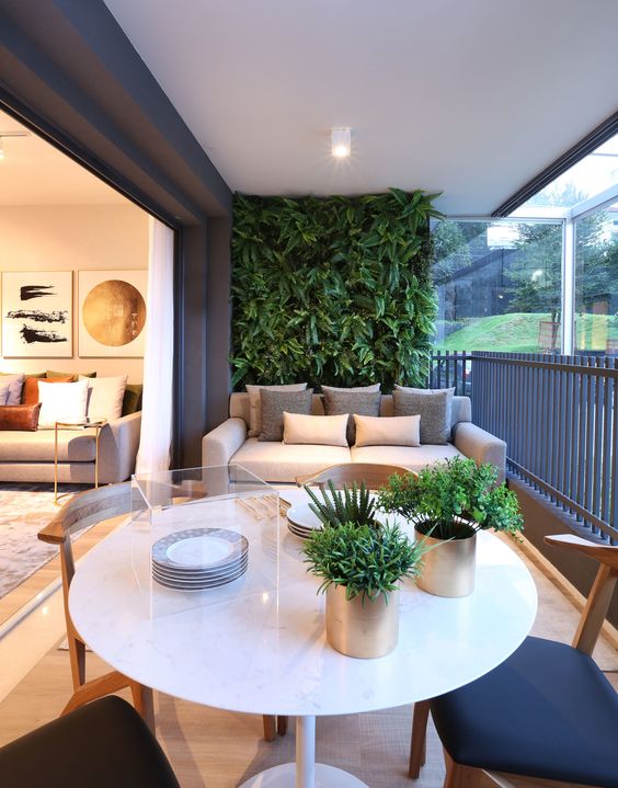 ideias para varanda integrada com sala de estar