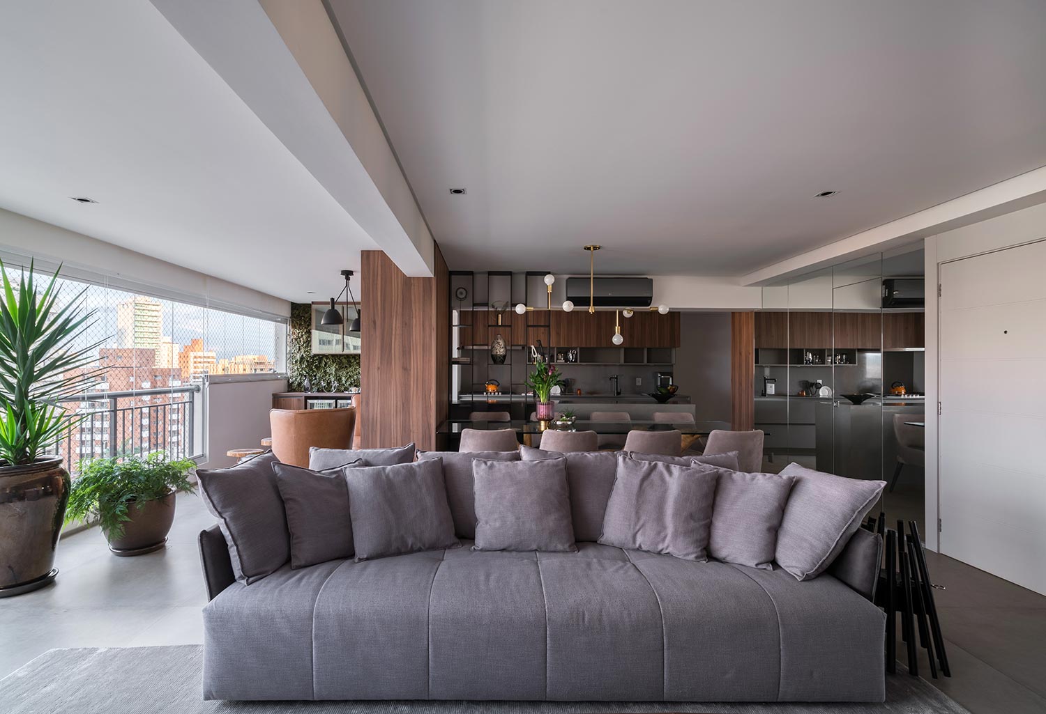 ideias para varanda integrada com sala de estar