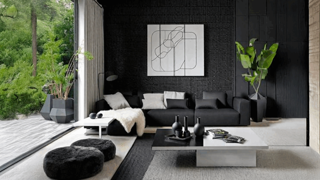 Como adicionar plantas e madeira à decoração preto e branco