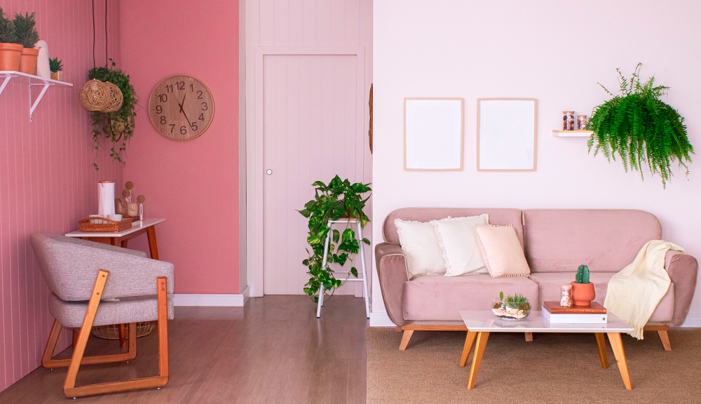 tintas Suvinil tons de rosa para parede