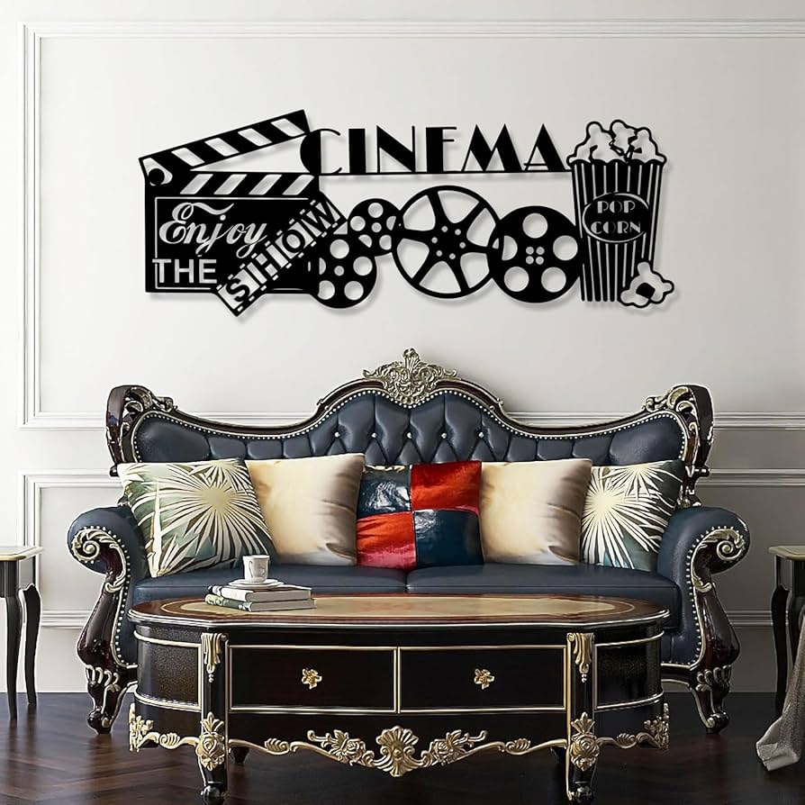 sala de estar tematica de cinema