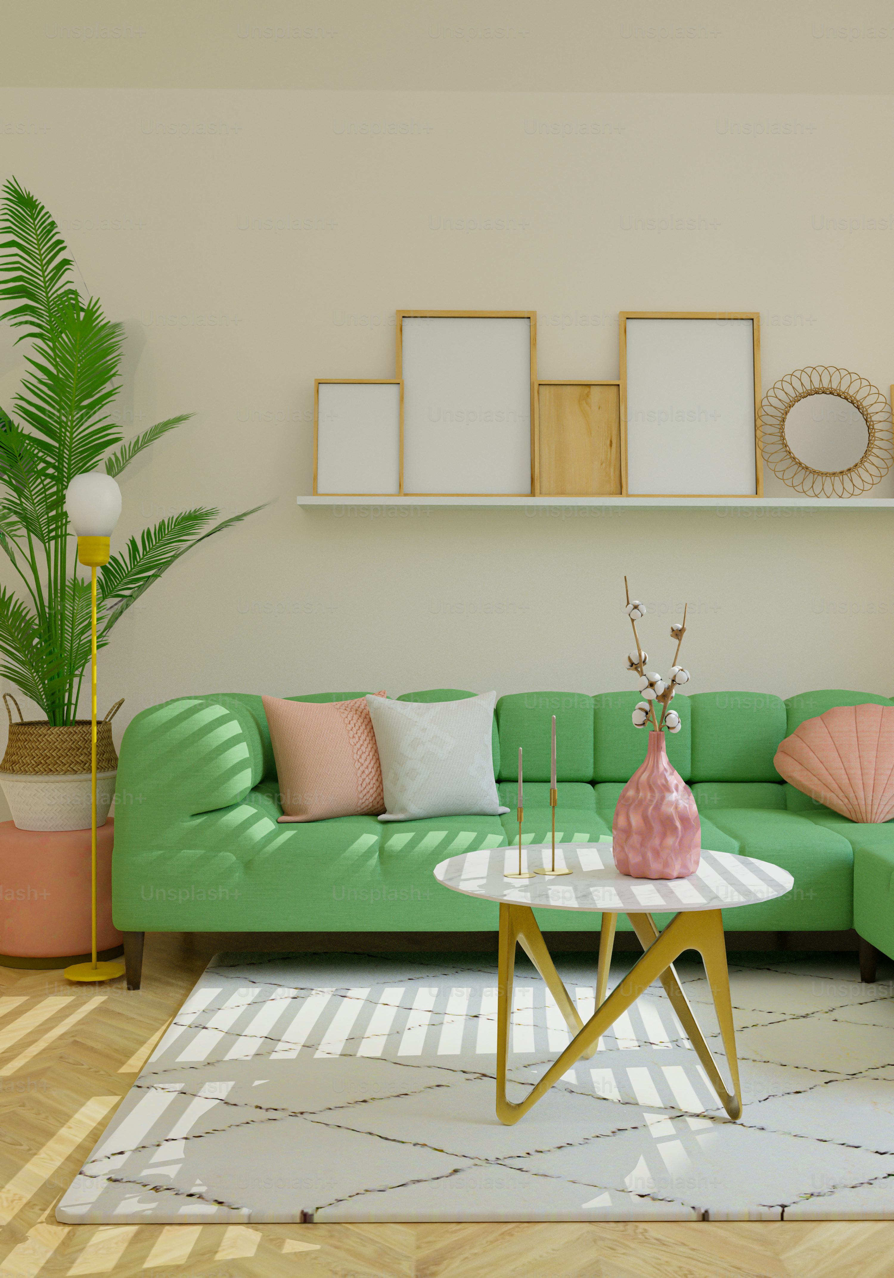 tons de verde para sala de estar