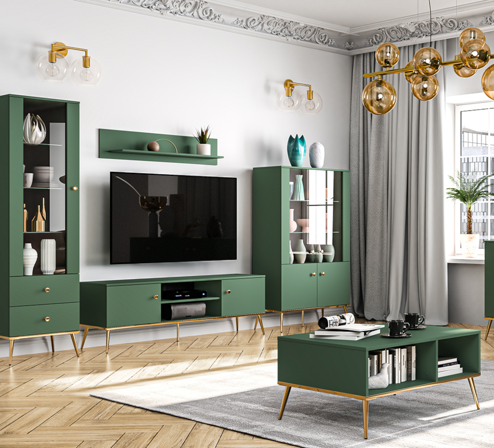 tendência decoração sala 2025 verde