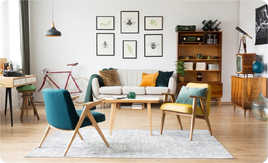 como decorar sala estilo vintage